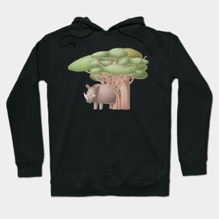 Cute rhinoceros in safari Hoodie